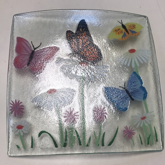 Wm McGrath Fused Glass 10" x 10" Platter - Picture 3 of 13